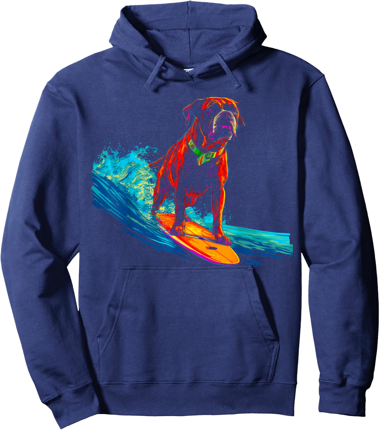 Boxer Dog Surf Hoodie - Hoodie | Navy