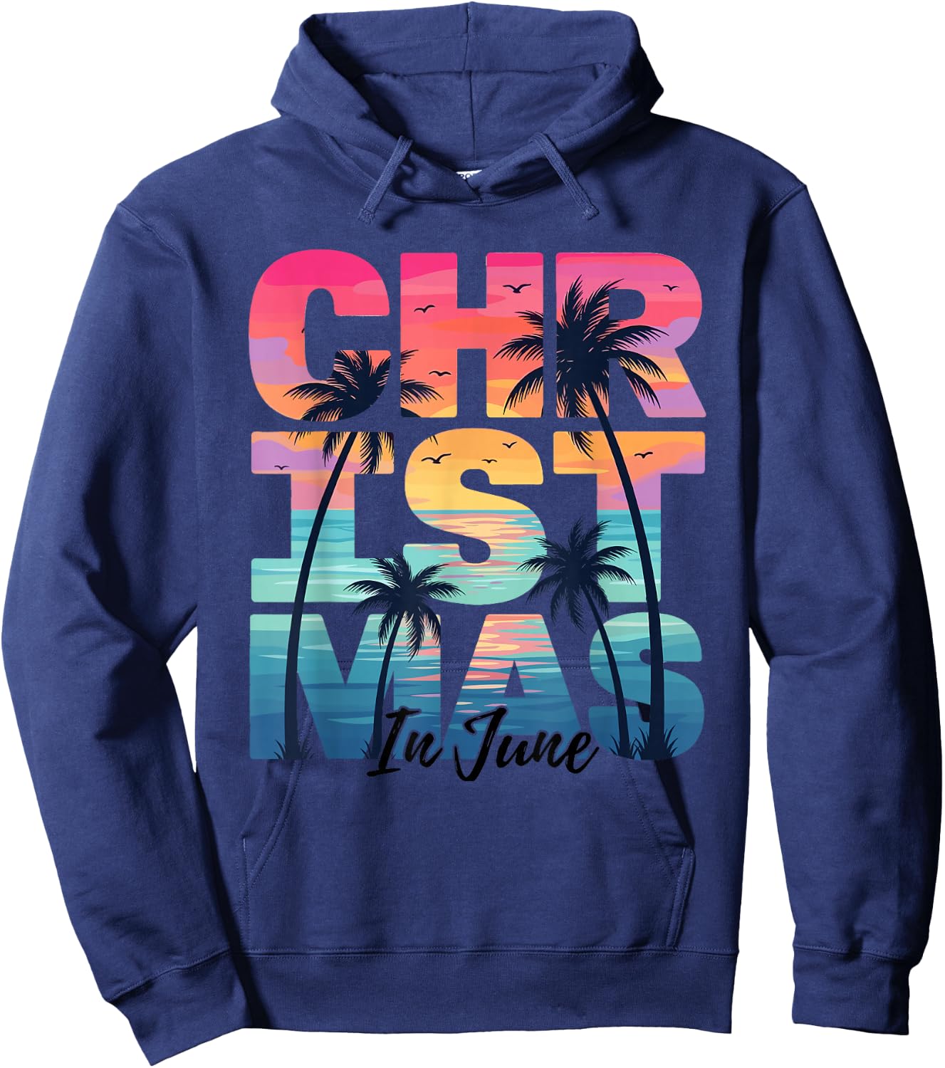 Christmas in June Summer Men Women Boys and Girls Hoodie - Hoodie | Navy