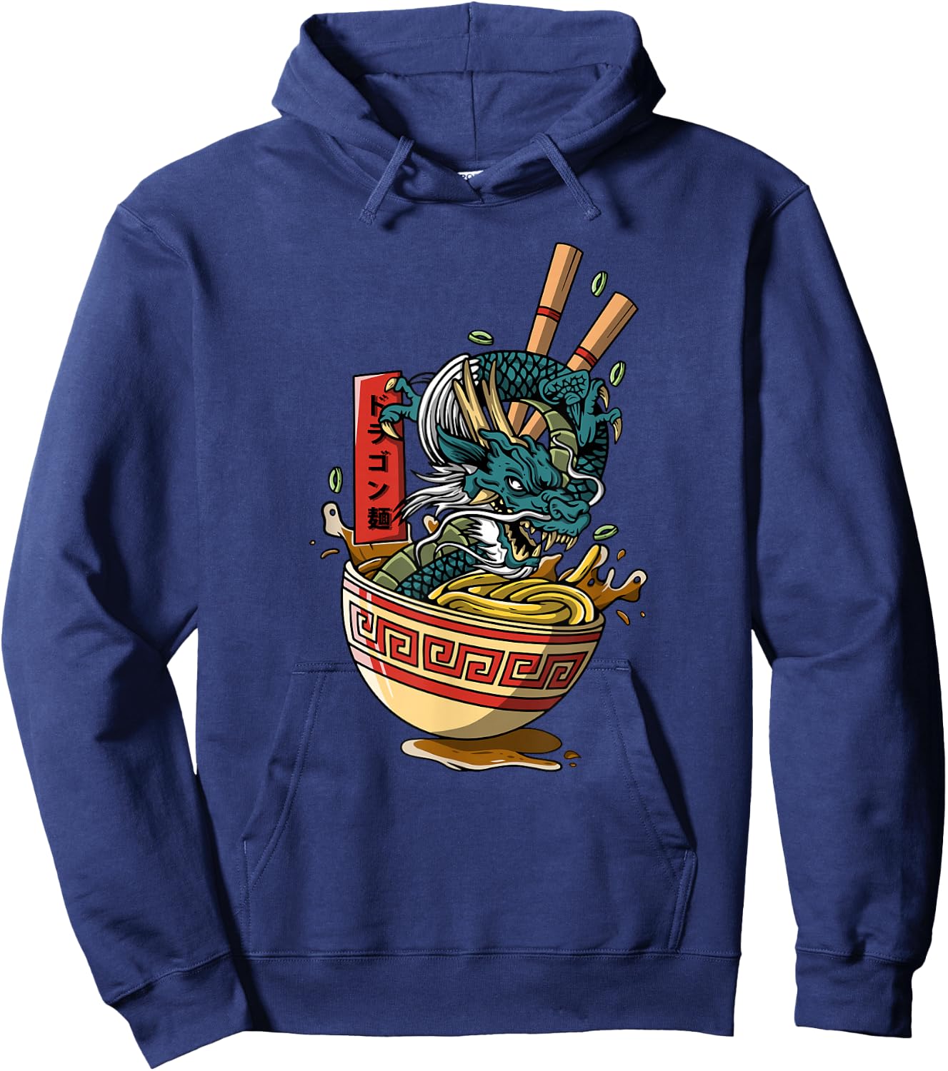 Great Ramen Dragon Kawaii Anime Noodle Japanese Ramen Party Hoodie - Hoodie | Navy