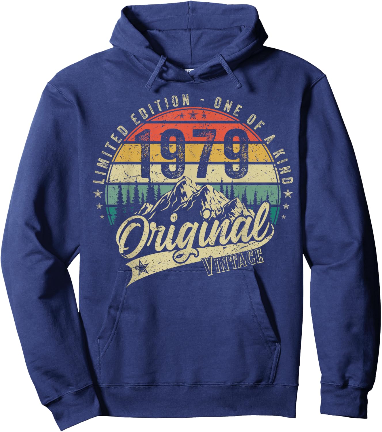 1979 Vintage Vintage Birthday Retro Men Women Gift , black Hoodie - Hoodie | Navy