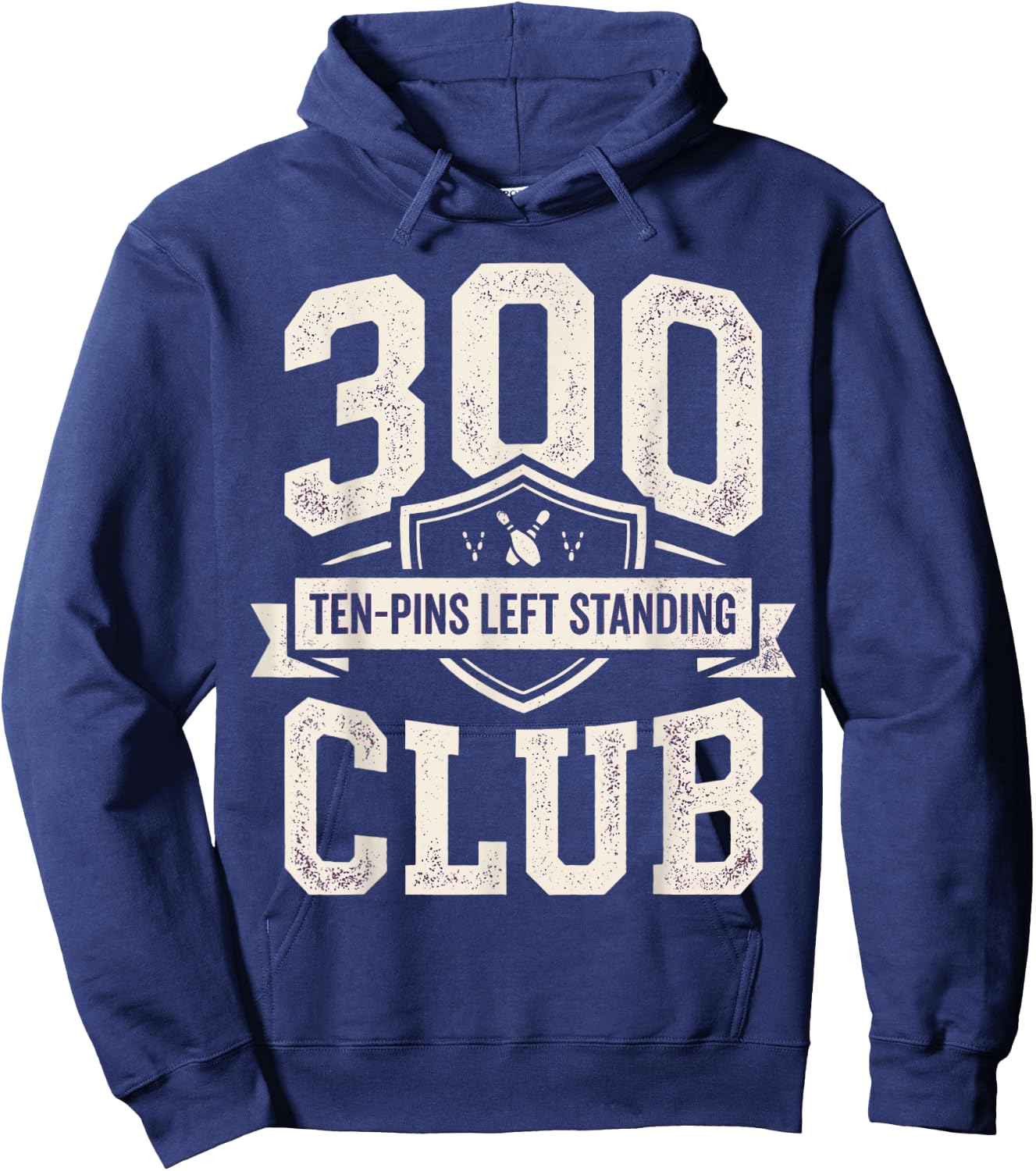 300 Ten Pins Left Standing Club Funny 10 Pin Bowling Hoodie - Hoodie | Navy