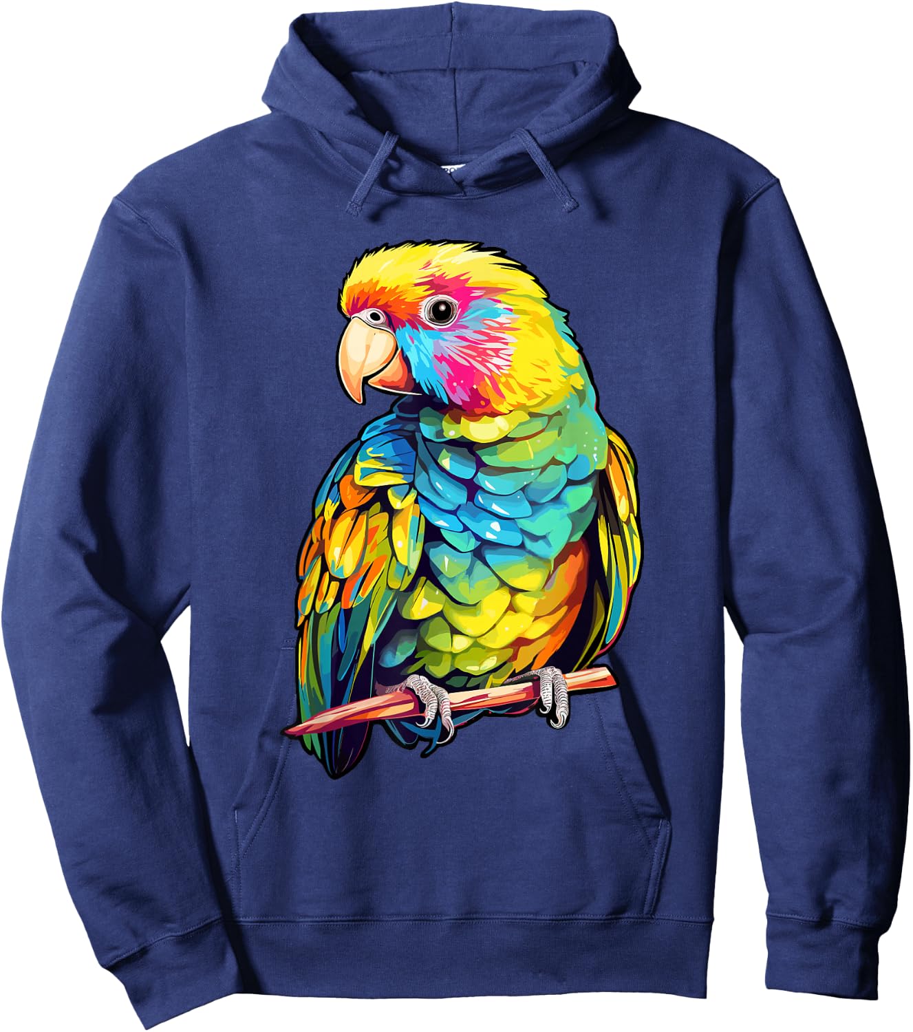 Colorful Parakeet Bird Lover Tie-Dye Budgerigar Budgie Hoodie - Hoodie | Navy