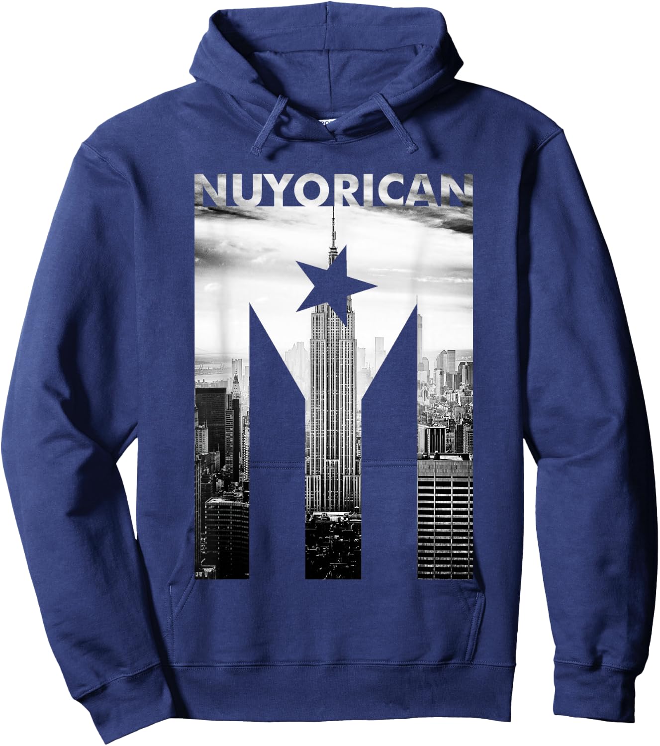 Nuyorican Flag of Puerto Rico print Hoodie - Hoodie | Navy