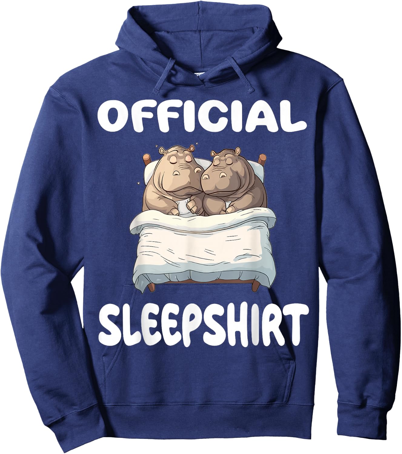 Hippopotamus Hippo Official Sleepshirt Pajamas Nightgown Hoodie - Hoodie | Navy