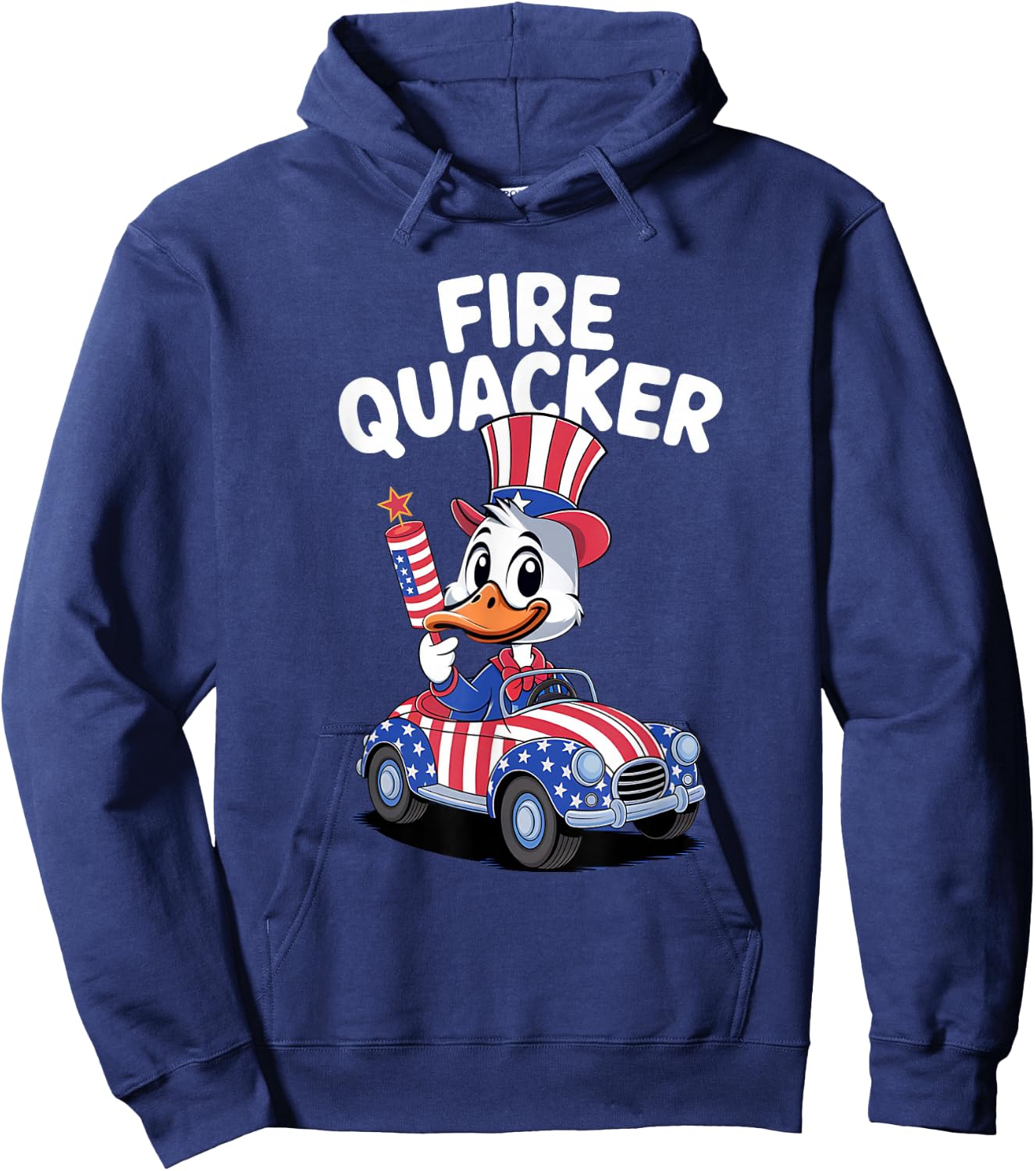 Firequacker Fourth of July Patriotic USA 4th of July Hoodie - Hoodie | Navy