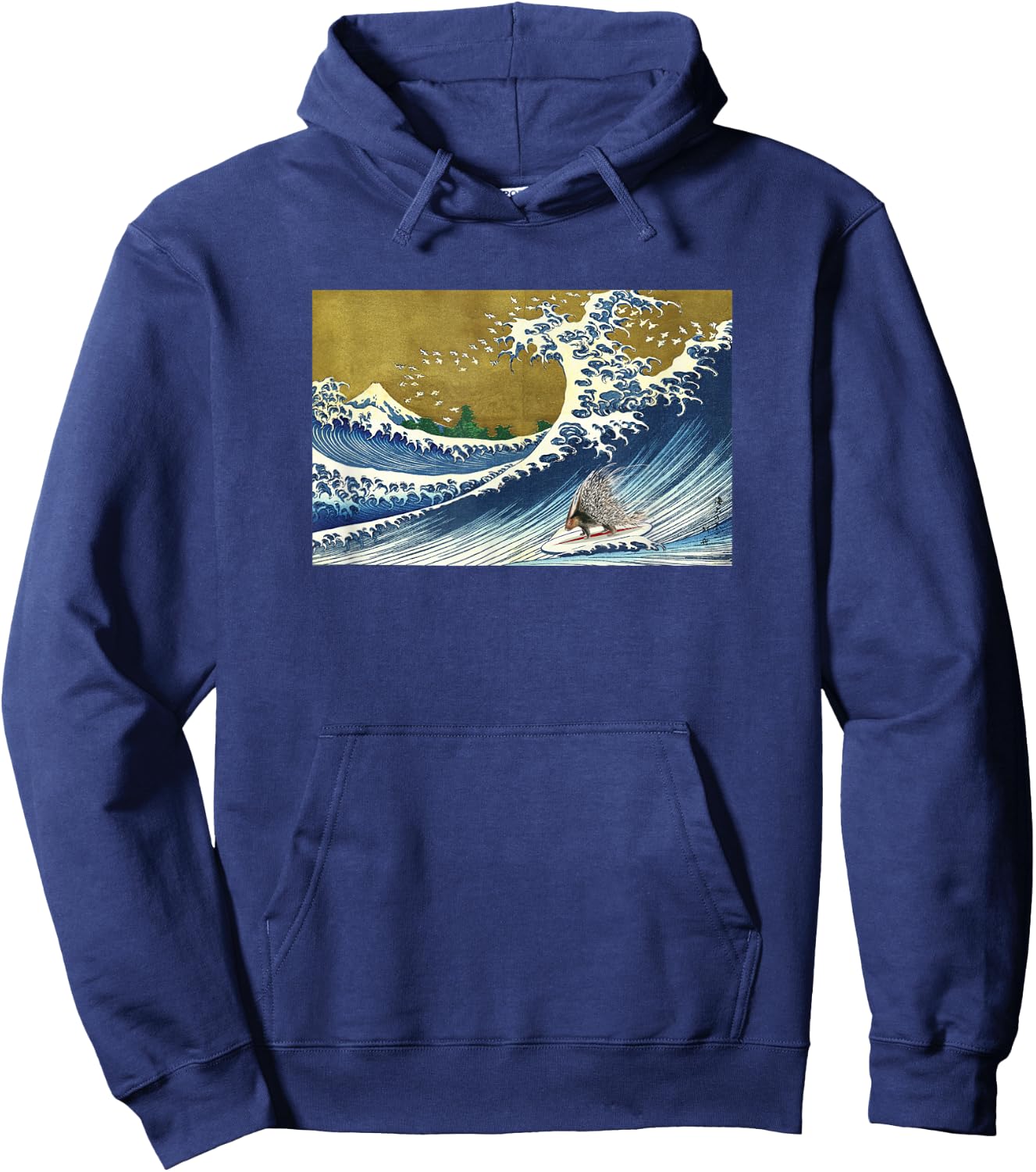 Porcupine Gifts Shirts & Women's Surfing Porcupine Black Small Classic Fit Short Sleeve Hoodie - Hoodie | Navy