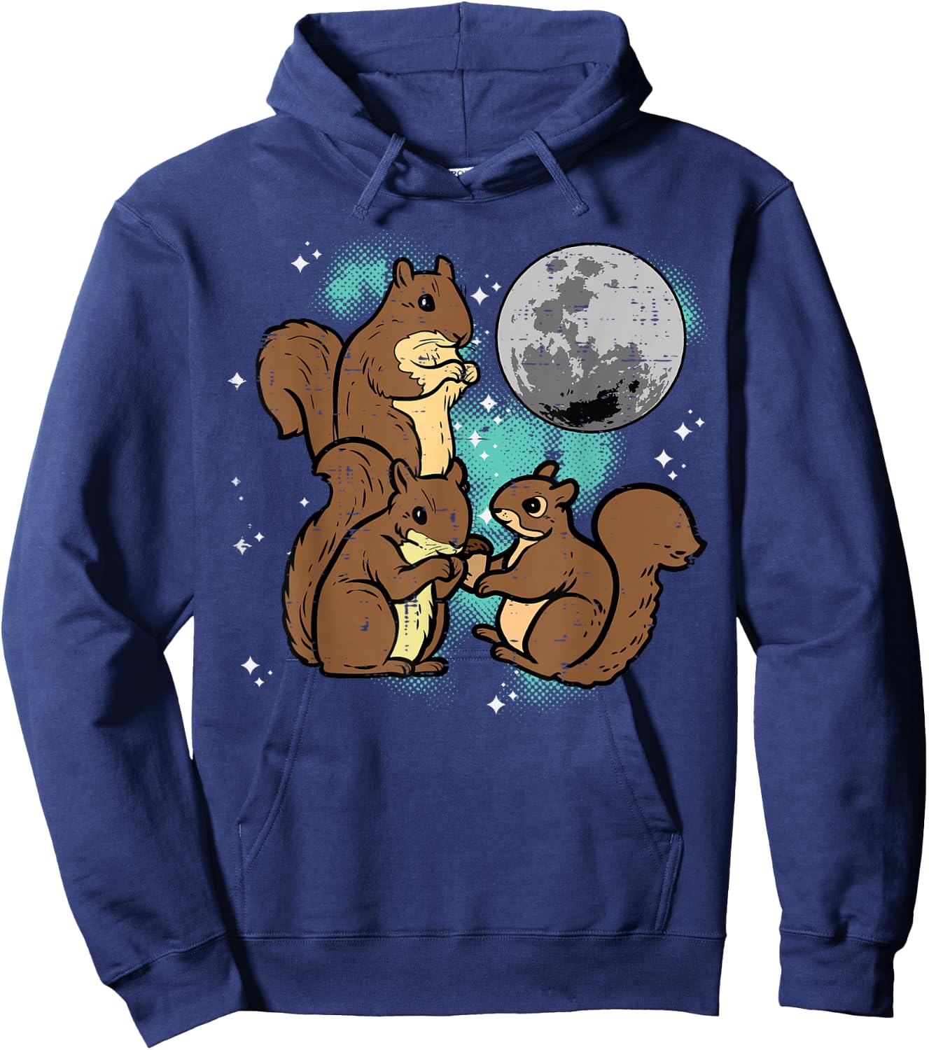 Squirrels Moon Funny Animal Rodent Meme Men Women Kids Boys Hoodie - Hoodie | Navy