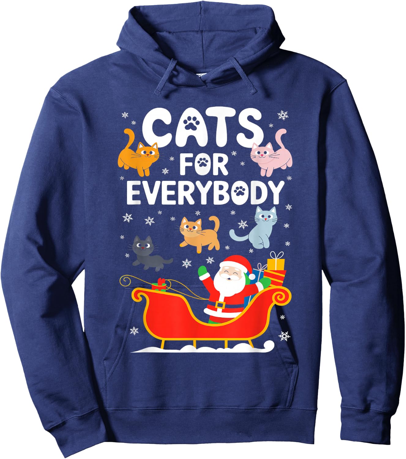 Cats For Everybody Shirt XMas Adult Kids Men Women Christmas Hoodie - Hoodie | Navy
