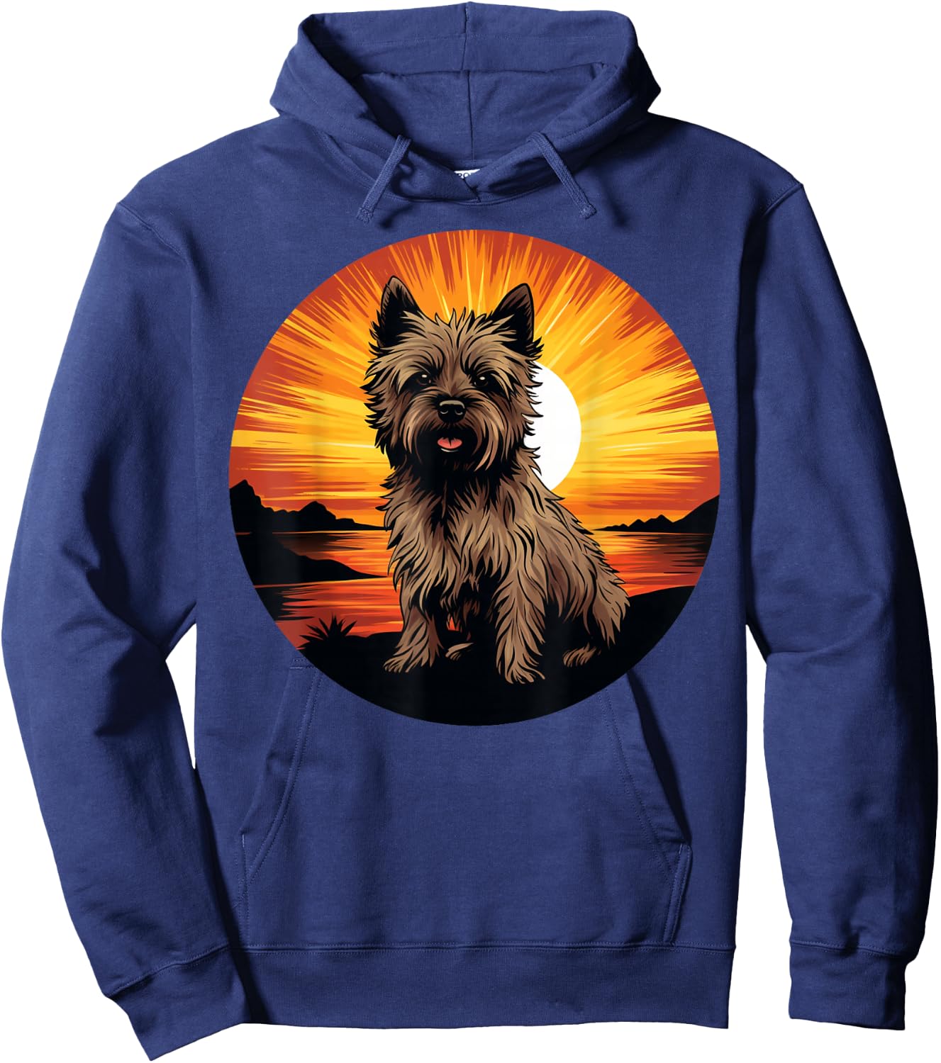 Retro Vintage Cairn Terrier Dog Sunset Cairn Terrier Lover Hoodie - Hoodie | Navy
