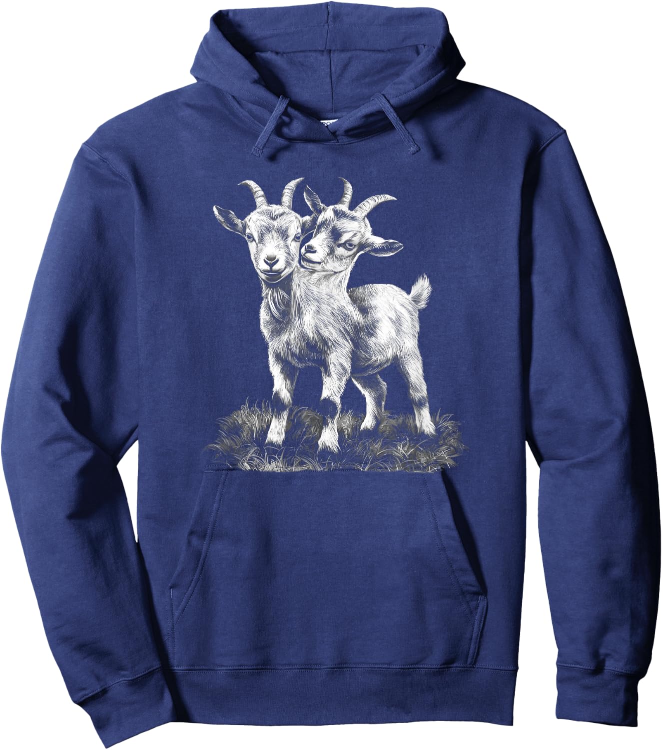 Two Headed Goat With Two Heads Creepy Goat Lovers Hoodie - Hoodie | Navy