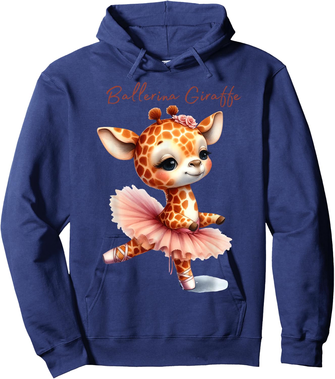 Watercolor Ballerina Giraffe Ballet Dancer Ballet Teacher Hoodie - Hoodie | Navy
