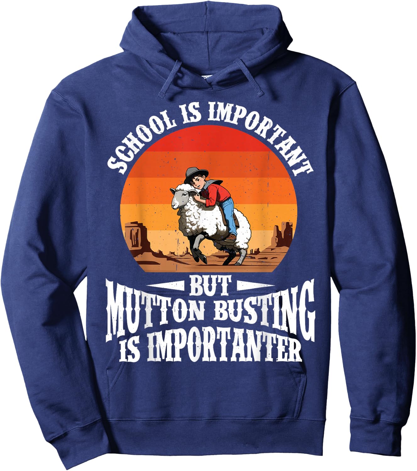 Mutton Buster Gear Rodeo Sheep Rider Mutton Busting Hoodie - Hoodie | Navy
