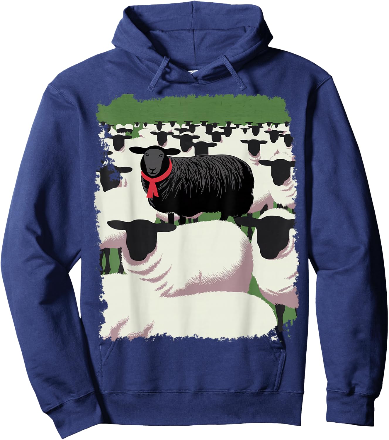 White Sheep Black Design Hoodie - Hoodie | Navy