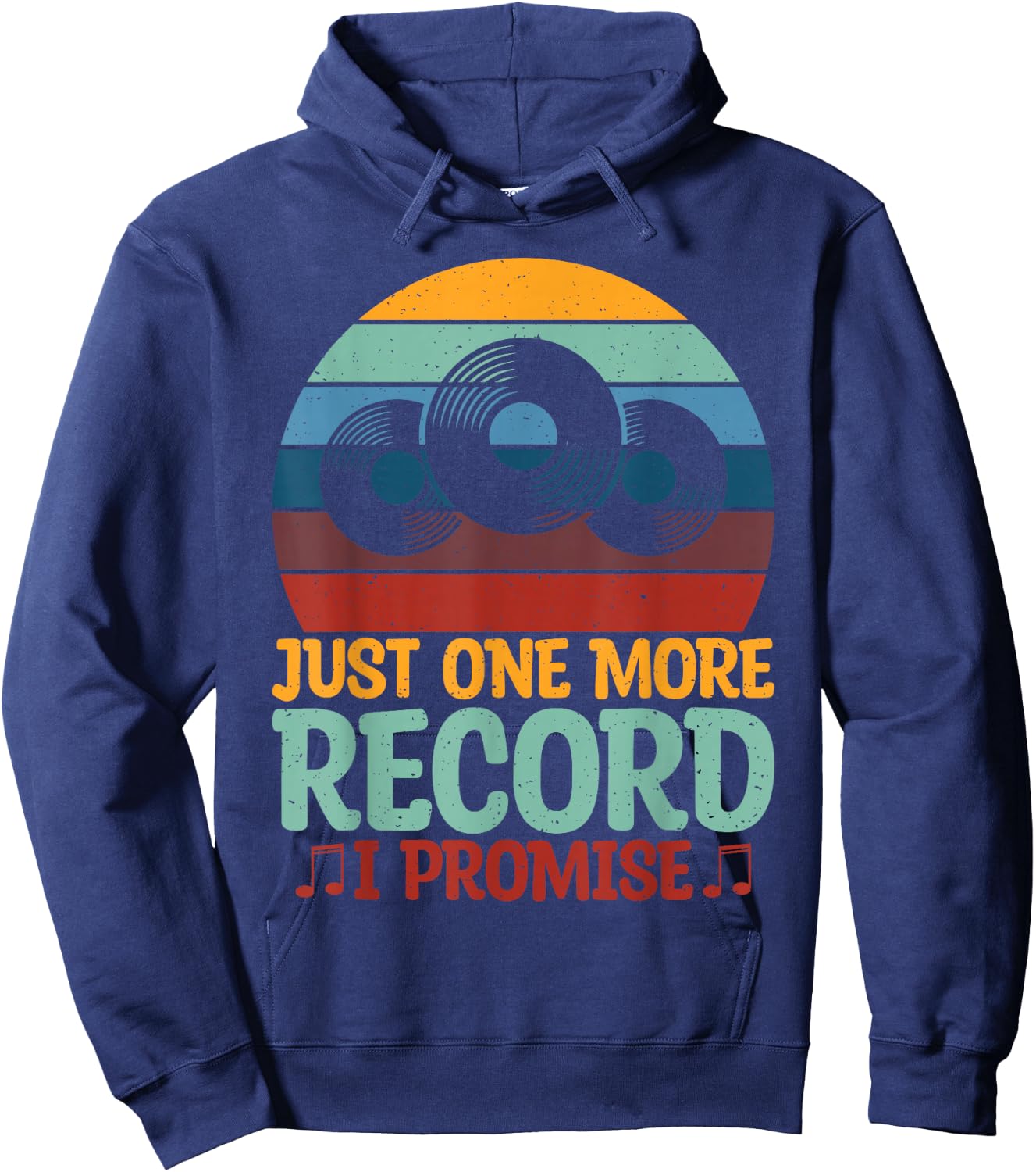 Just One More Record I Promise Vinyl Records Hoodie - Hoodie | Navy