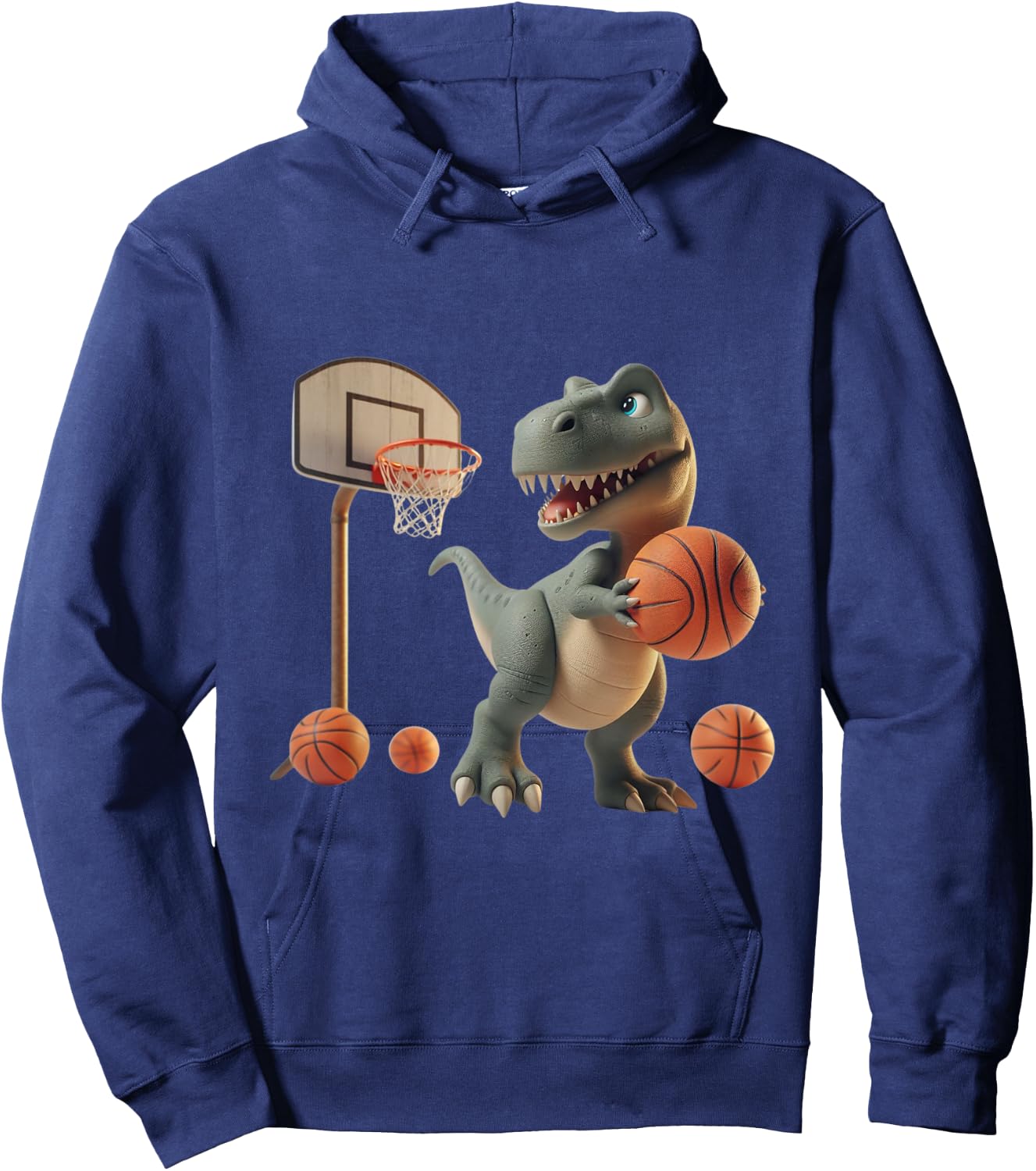 Trex Dinosaur Playing Basketball Sports fan Hoodie - Hoodie | Navy
