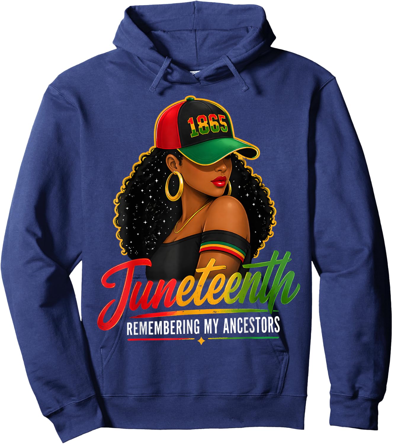 Juneteenth Remembering My Ancestors Black Women Girl Hoodie - Hoodie | Navy