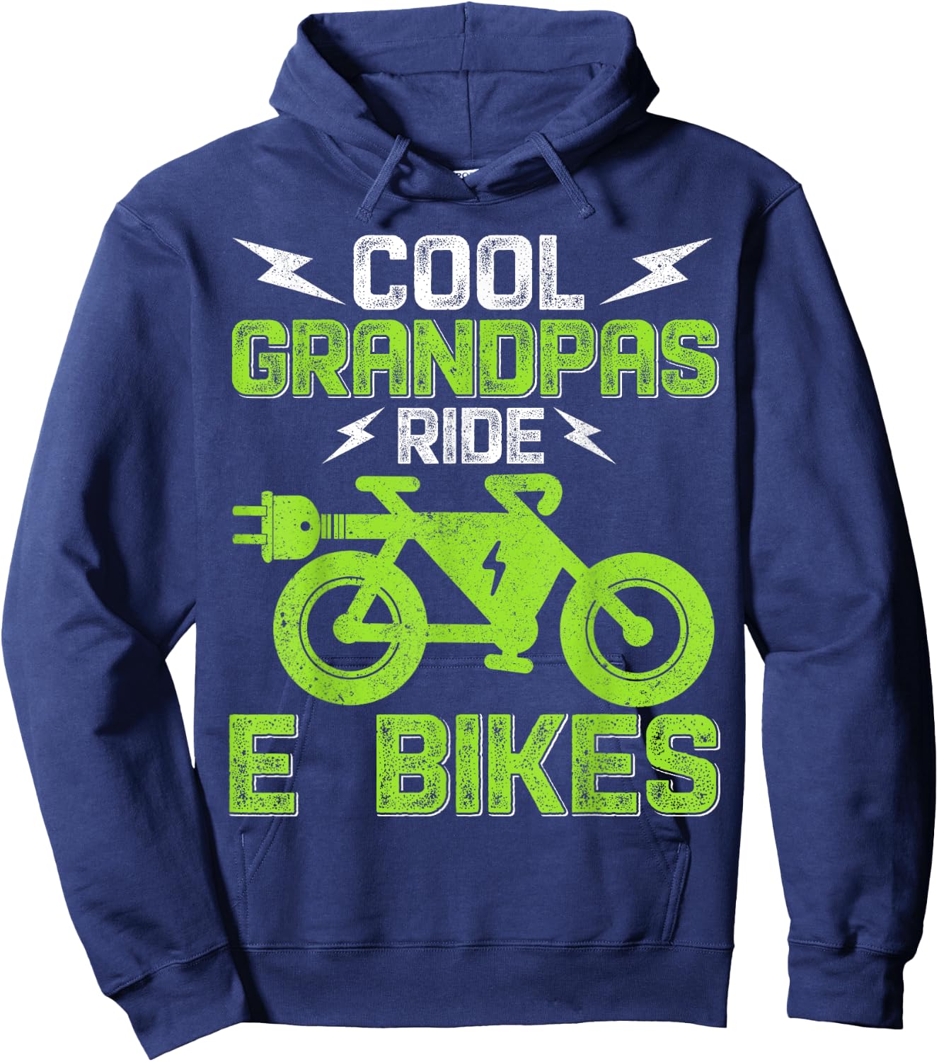 Cool Grandpas Ride E-Bikes E-Bike Cycling Hoodie - Hoodie | Navy