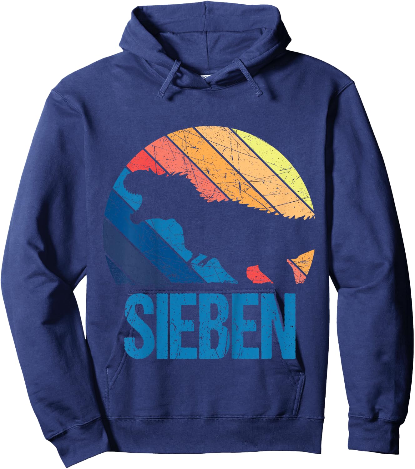 Dino 7 Jahre | Dinosaurier | 7. Geburtstag Junge Dino-Fan Hoodie - Hoodie | Navy
