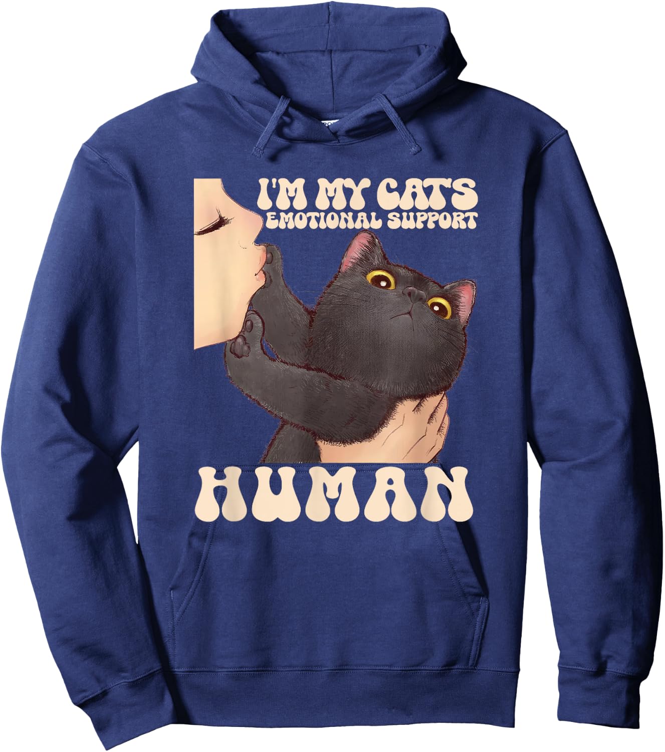 I'm My Cat's Human's Emotional Support Cute Cats Hoodie - Hoodie | Navy