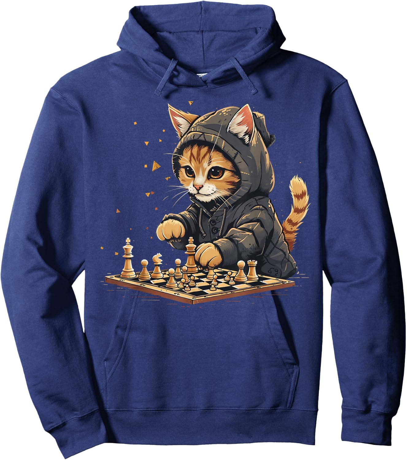 Chess Men's Women's & Children's Cat Chess Player Hoodie - Hoodie | Navy