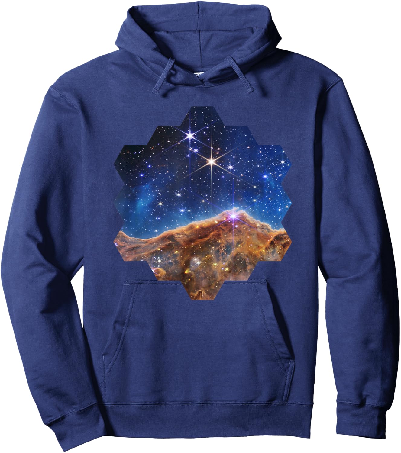 JWST Carina Nebula sechseckige Form von James Webb Spiegel Hoodie - Hoodie | Navy
