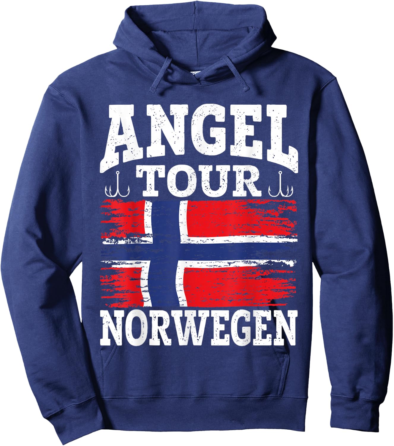Angel Tour Norwegen Angelteam Angeltour Norwegen Flagge Angeln Hoodie - Hoodie | Navy