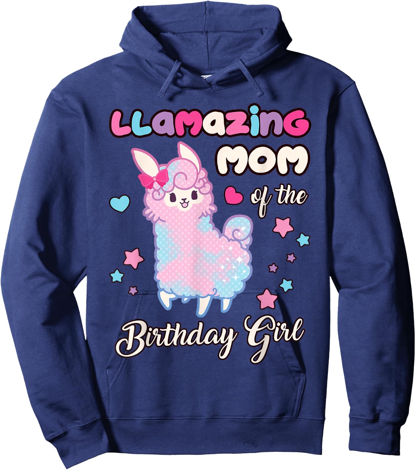 Llama Mom of the Birthday Girl Llamazing Mommy Mother Hoodie - Hoodie | Navy