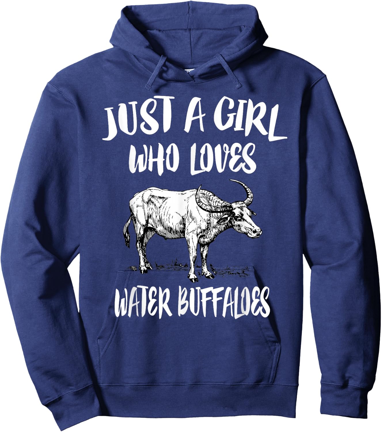 Just A Girl Who Loves Water Buffaloes Animal Gift Hoodie - Hoodie | Navy
