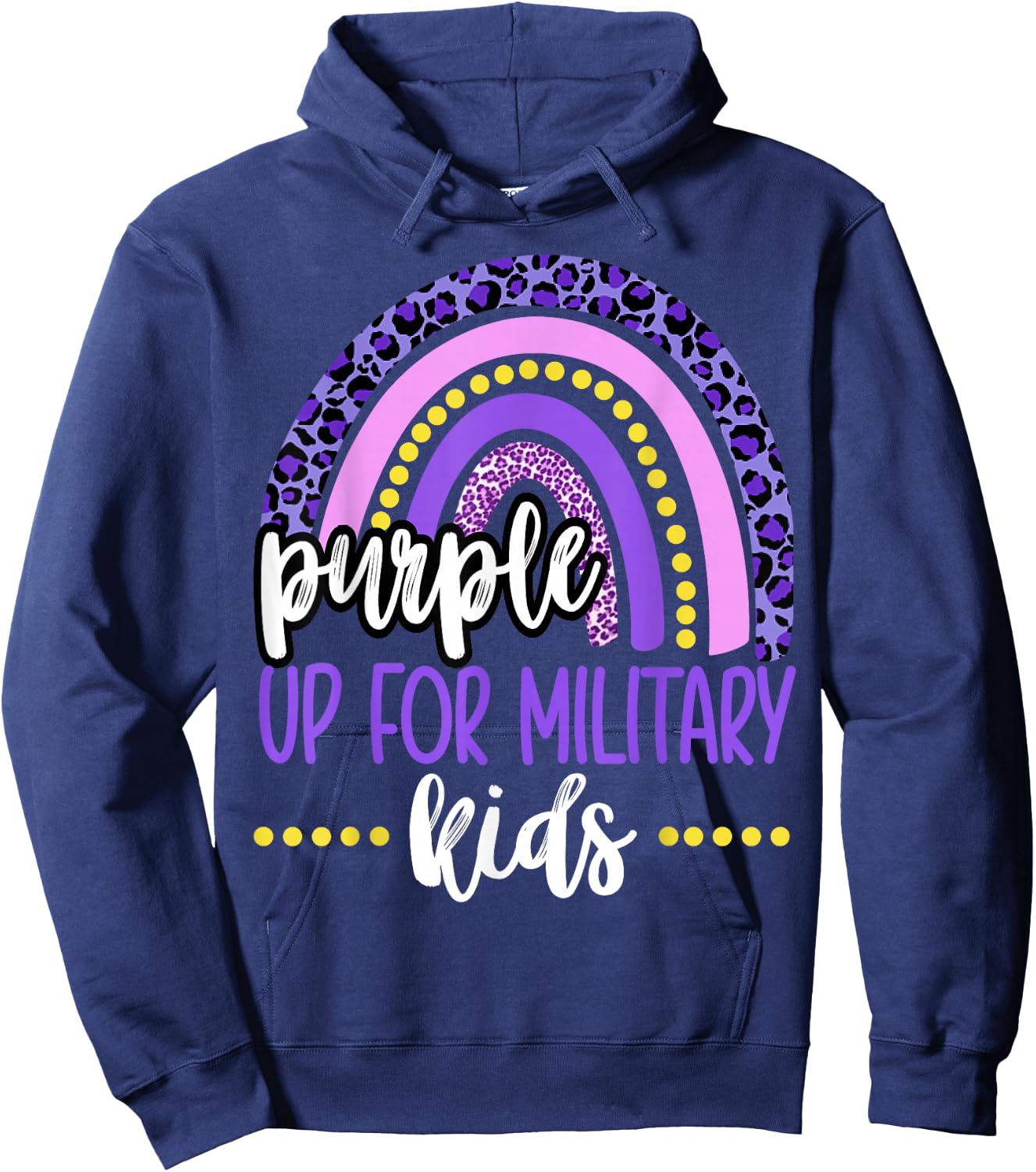 Purple up for Military Kids/Rainbow Military Child Month Small Hoodie - Hoodie | Navy