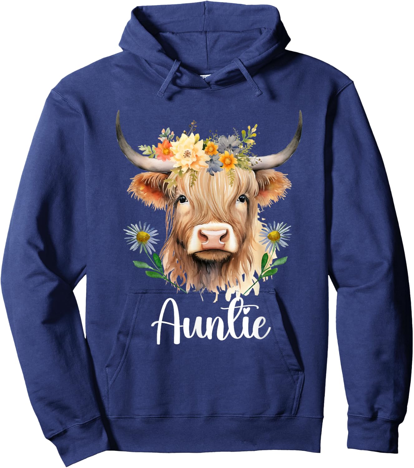 Cow Auntie Birthday Family Matching from niece or nephew Hoodie - Hoodie | Navy