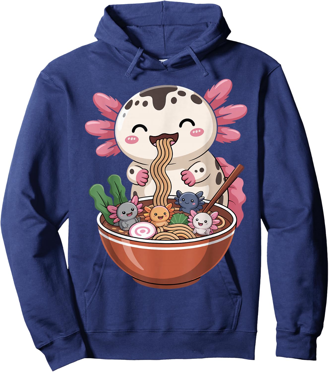 Ramen Axolotl Anime Kawaii Ramen Hoodie - Hoodie | Navy