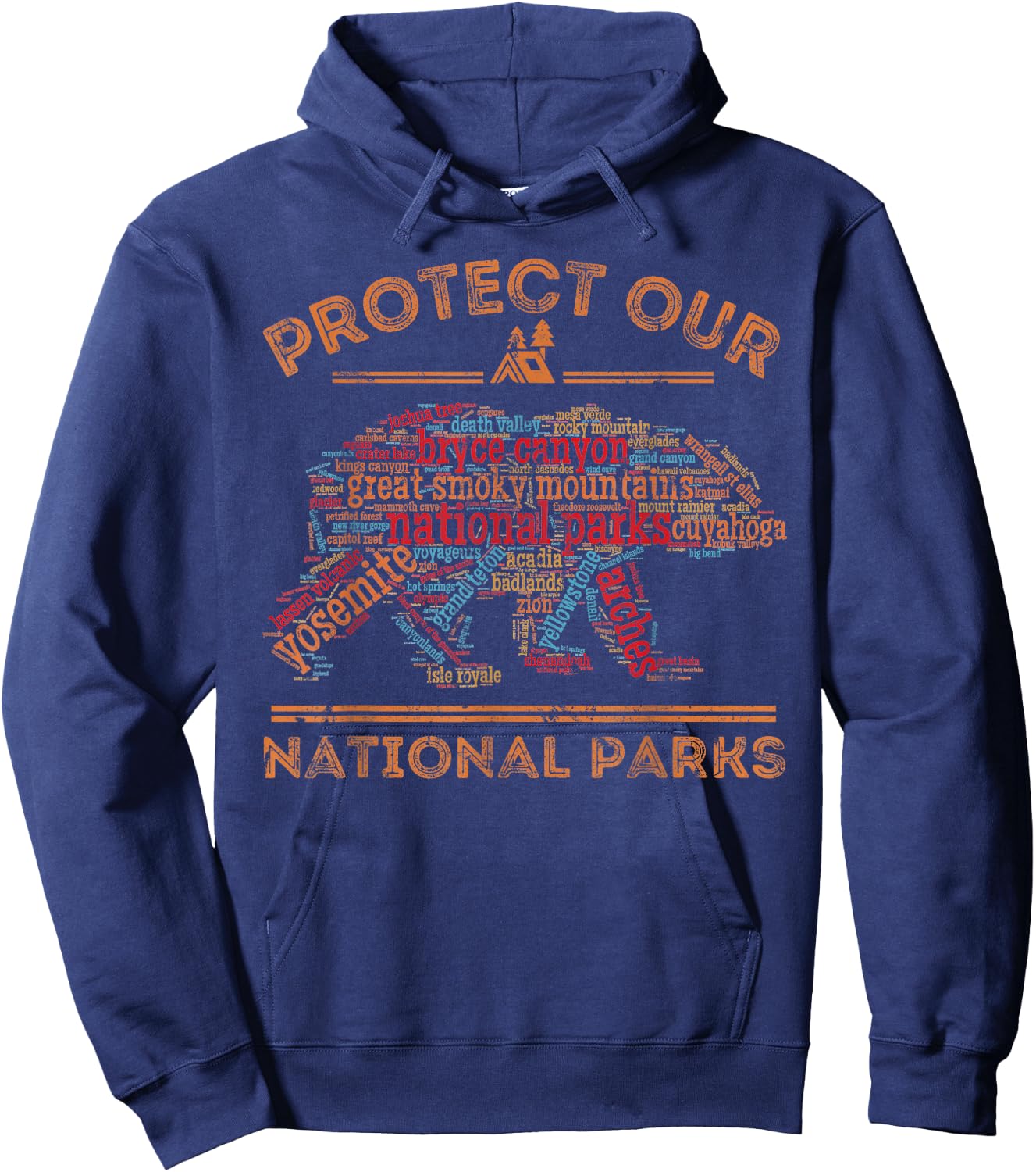Protect Our Parks National Park Bear Nature Hiking Hoodie - Hoodie | Navy