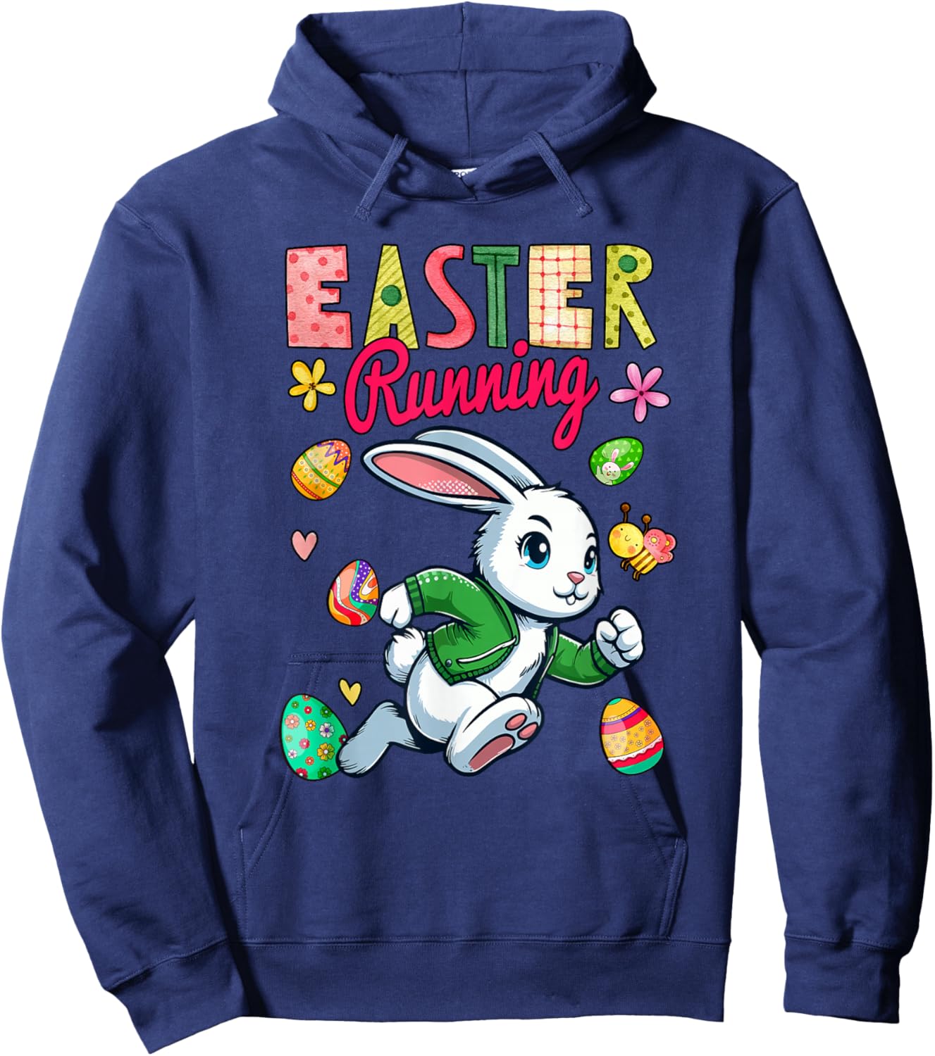 Easter Running Costume Bunny Runner Matching Family Kids Hoodie - Hoodie | Navy