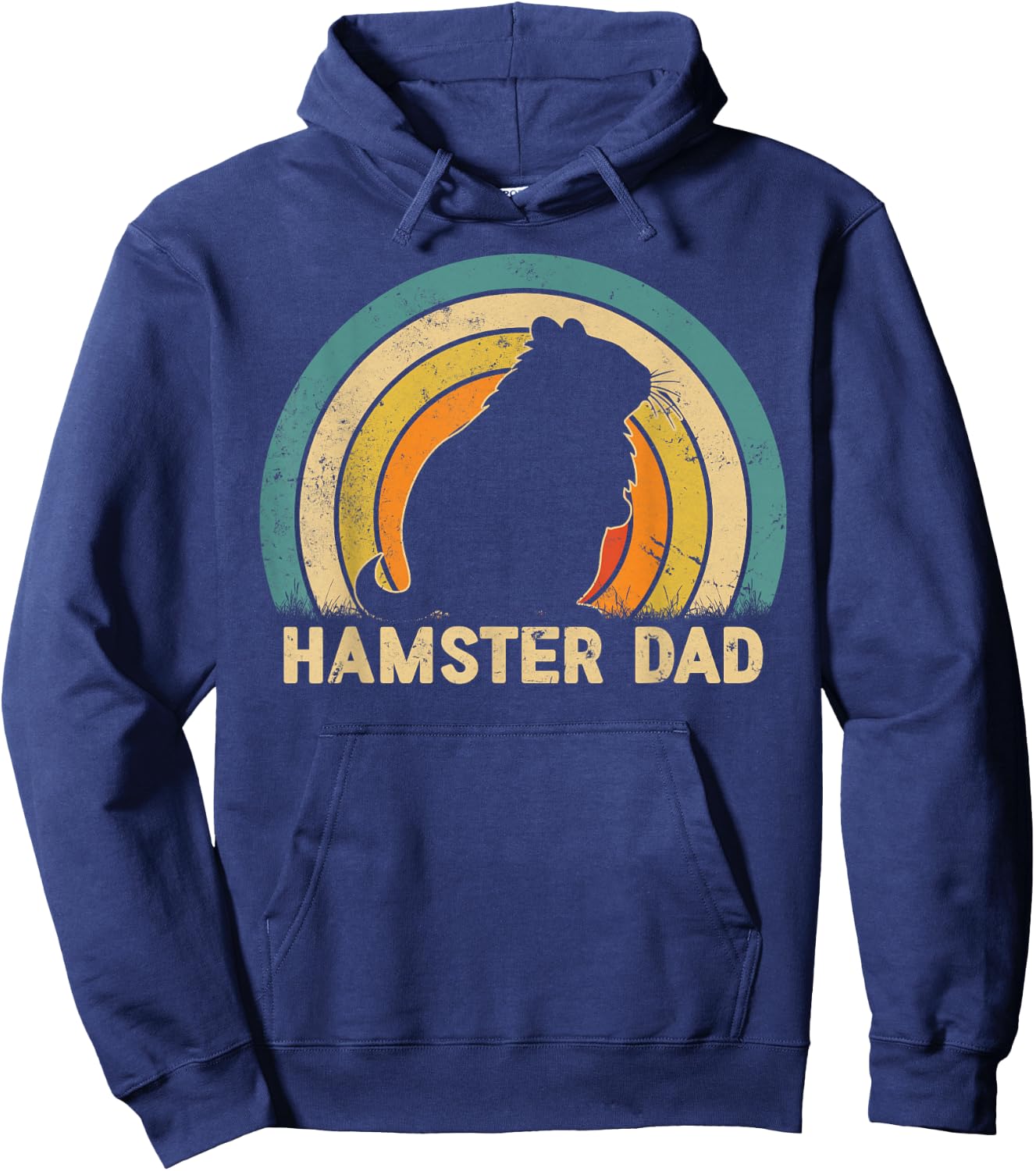 Hamster Dad Father's Day Vintage Style Hamster Dad Daddy Hoodie - Hoodie | Navy