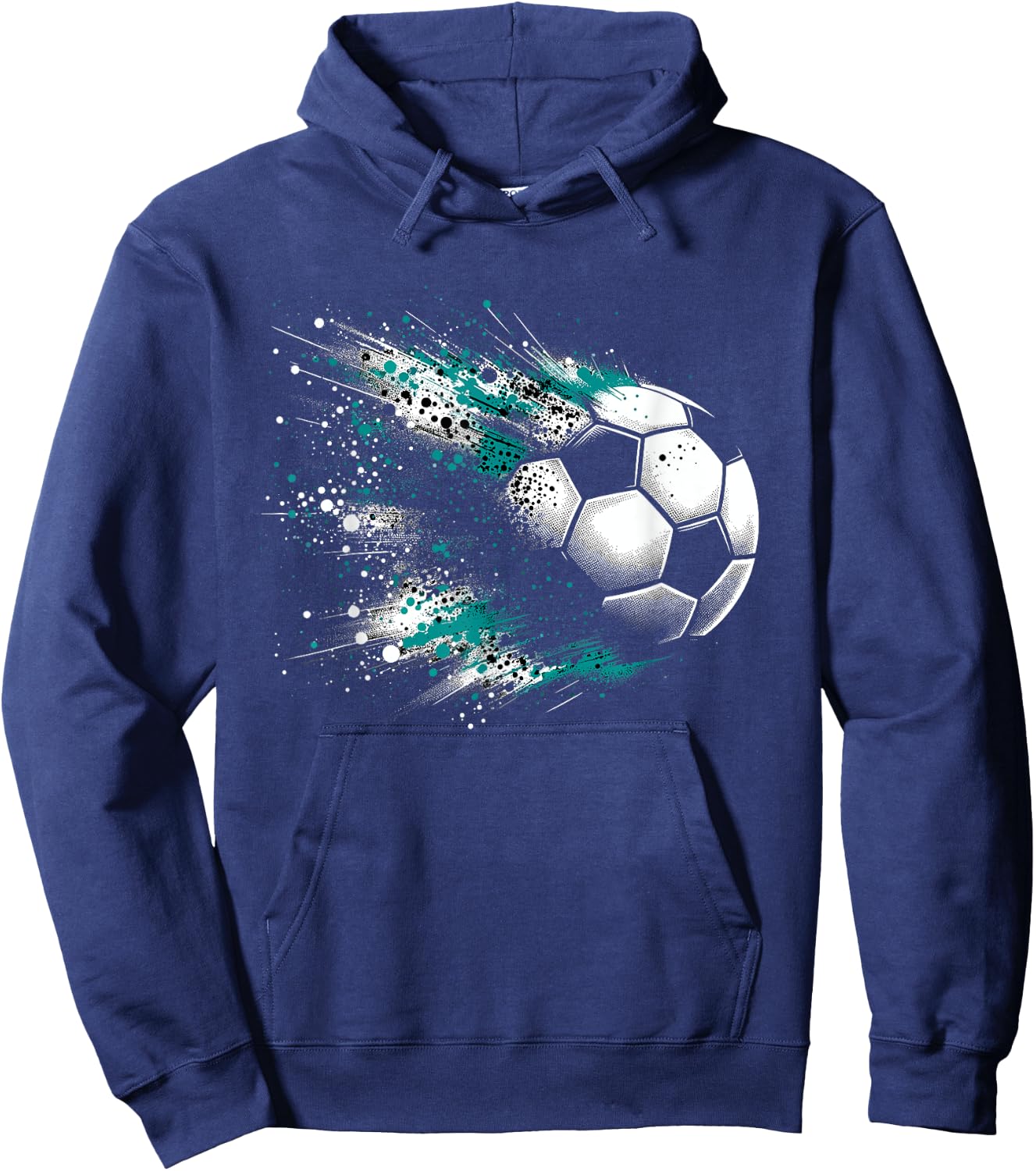 Soccer Ball Splash Art Soccer Fan Football Lover Player Hoodie - Hoodie | Navy