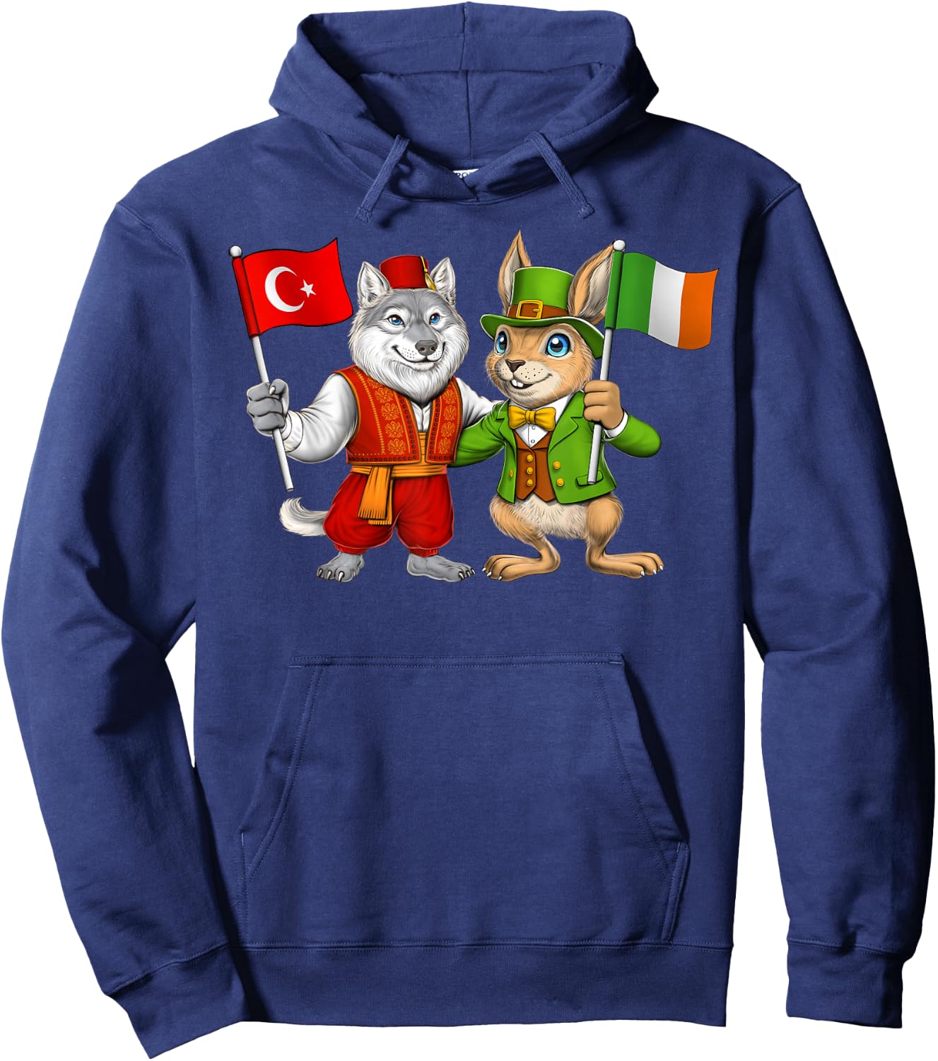 Turkey Ireland Flag Turkish Irish Roots Türkiye Heritage Hoodie - Hoodie | Navy