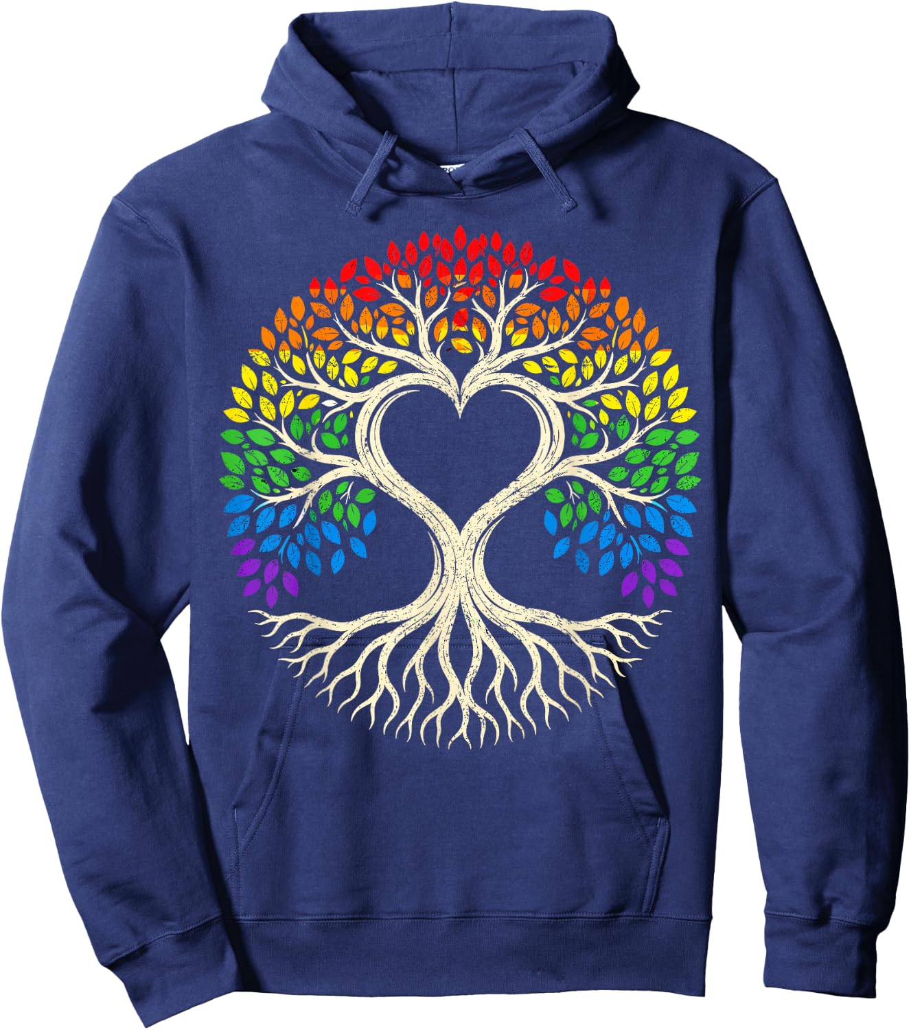 Tree Life Rainbow LGBT Flag Ally Gay Pride Hoodie - Hoodie | Navy
