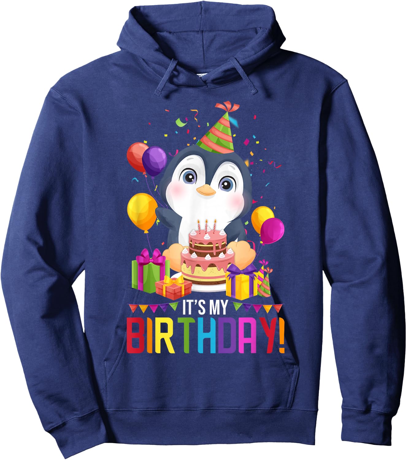 It's My Birthday Shirt Girls penguin Birthday Gift Hoodie - Hoodie | Navy