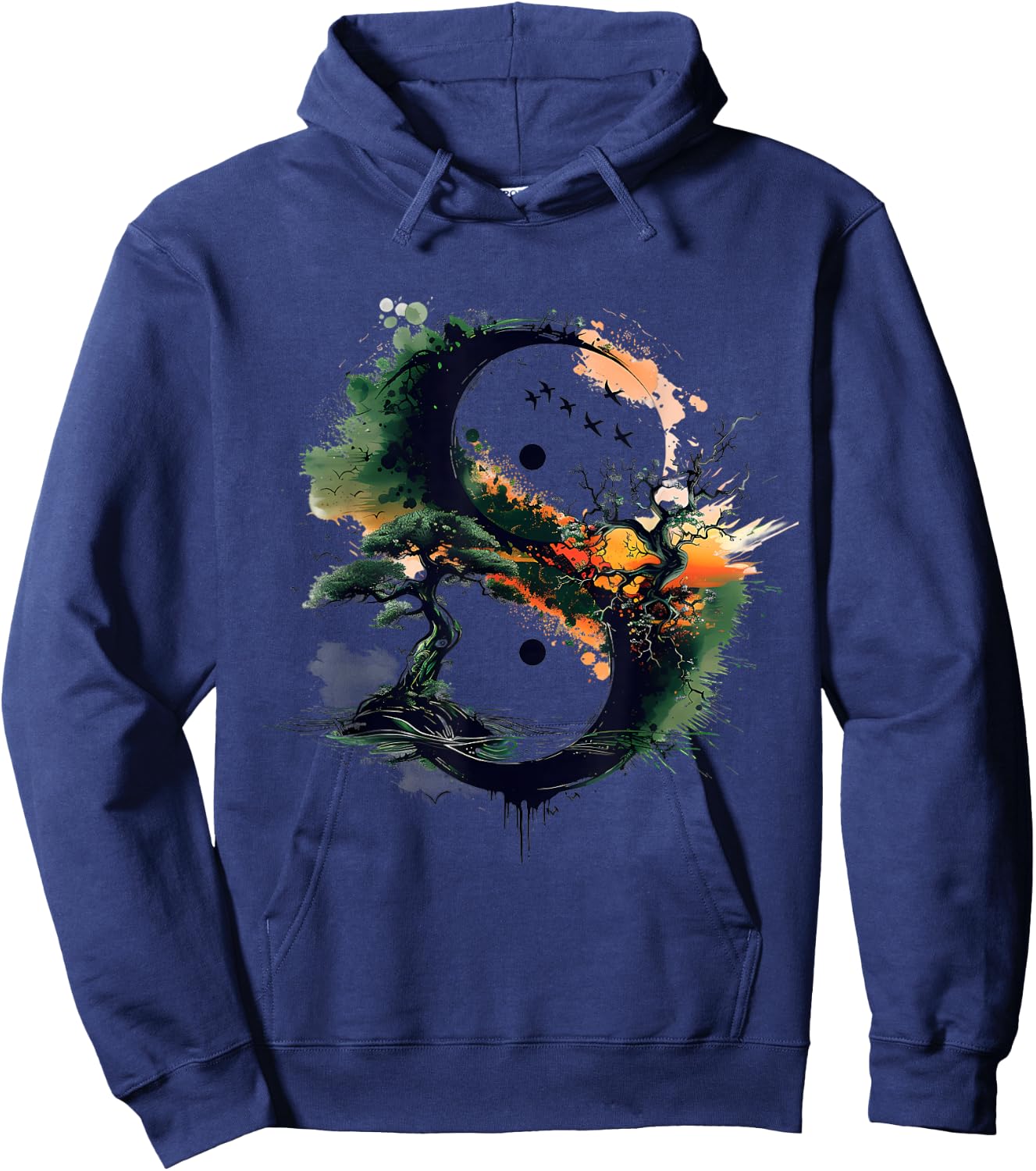 Yin Yang Nature Libra Zen Symbol Buddhism Meditation Hoodie - Hoodie | Navy