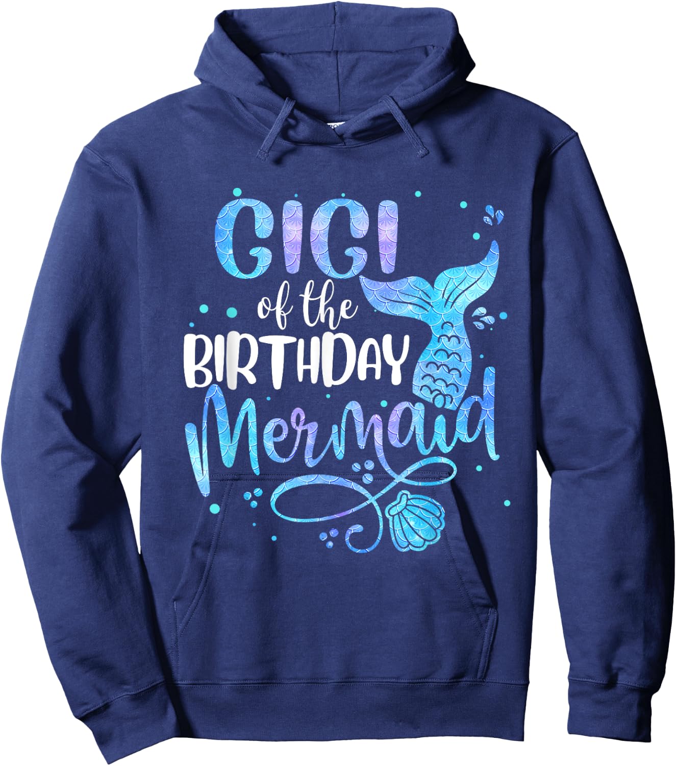 Gigi Of The Birthday Mermaid Family Matching Party Squad Hoodie - Hoodie | Navy