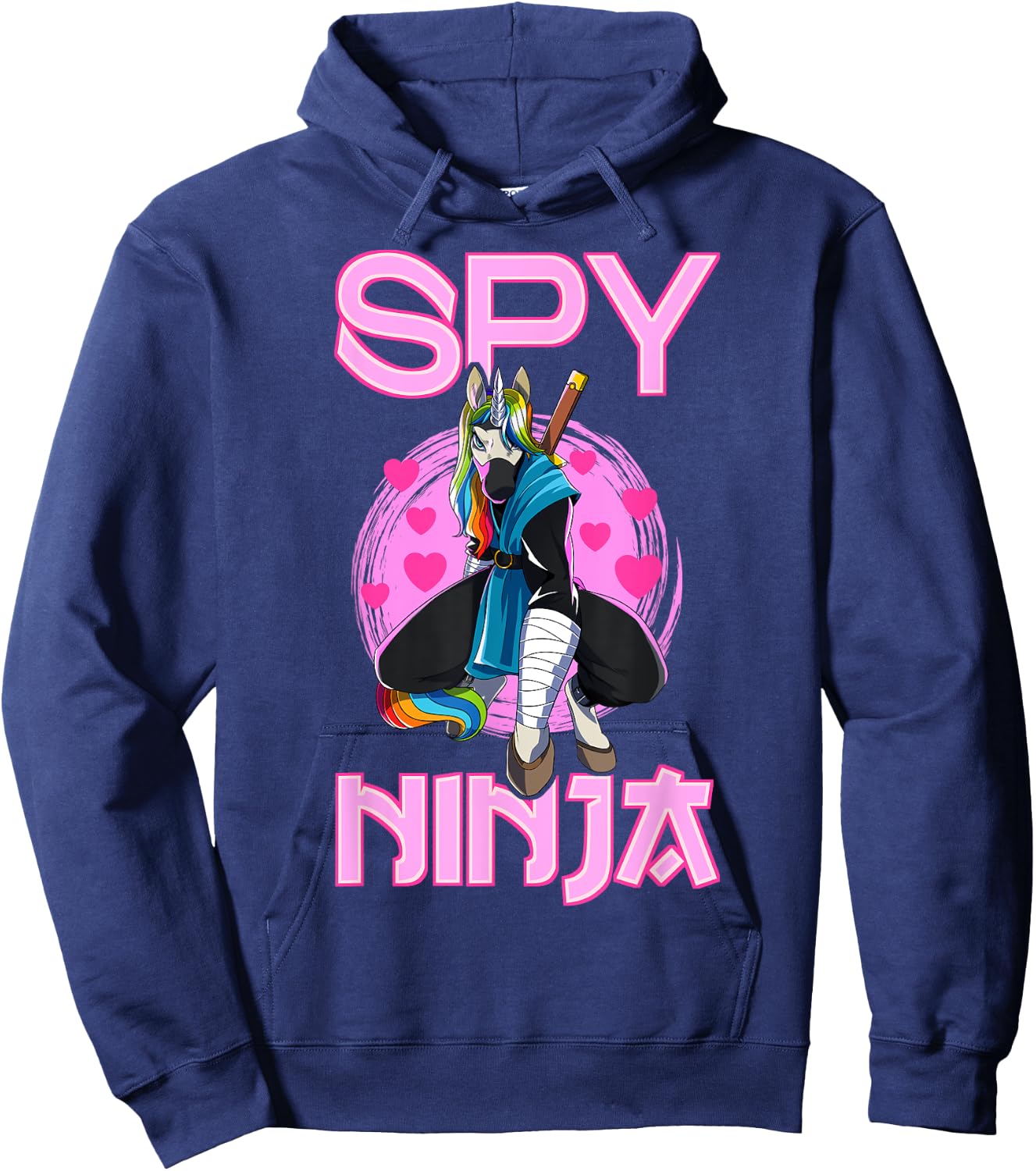 Spy Ninja Unicorn Gamer Rainbow Spione Samurai Hoodie - Hoodie | Navy