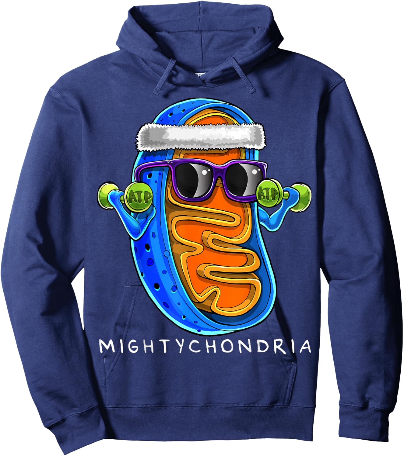 Mightychondria Cellular Biology Science Teacher Funny Gift Small Hoodie - Hoodie | Navy