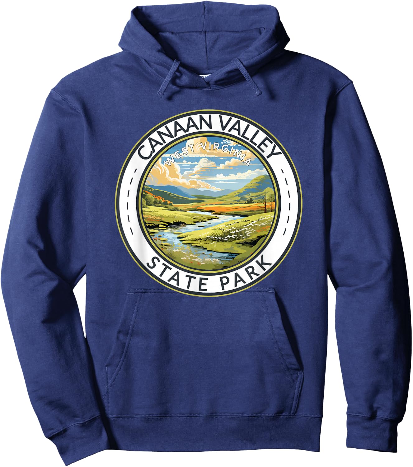 Canaan Valley State Park Badge West Virginia Travel Vintage Hoodie - Hoodie | Navy