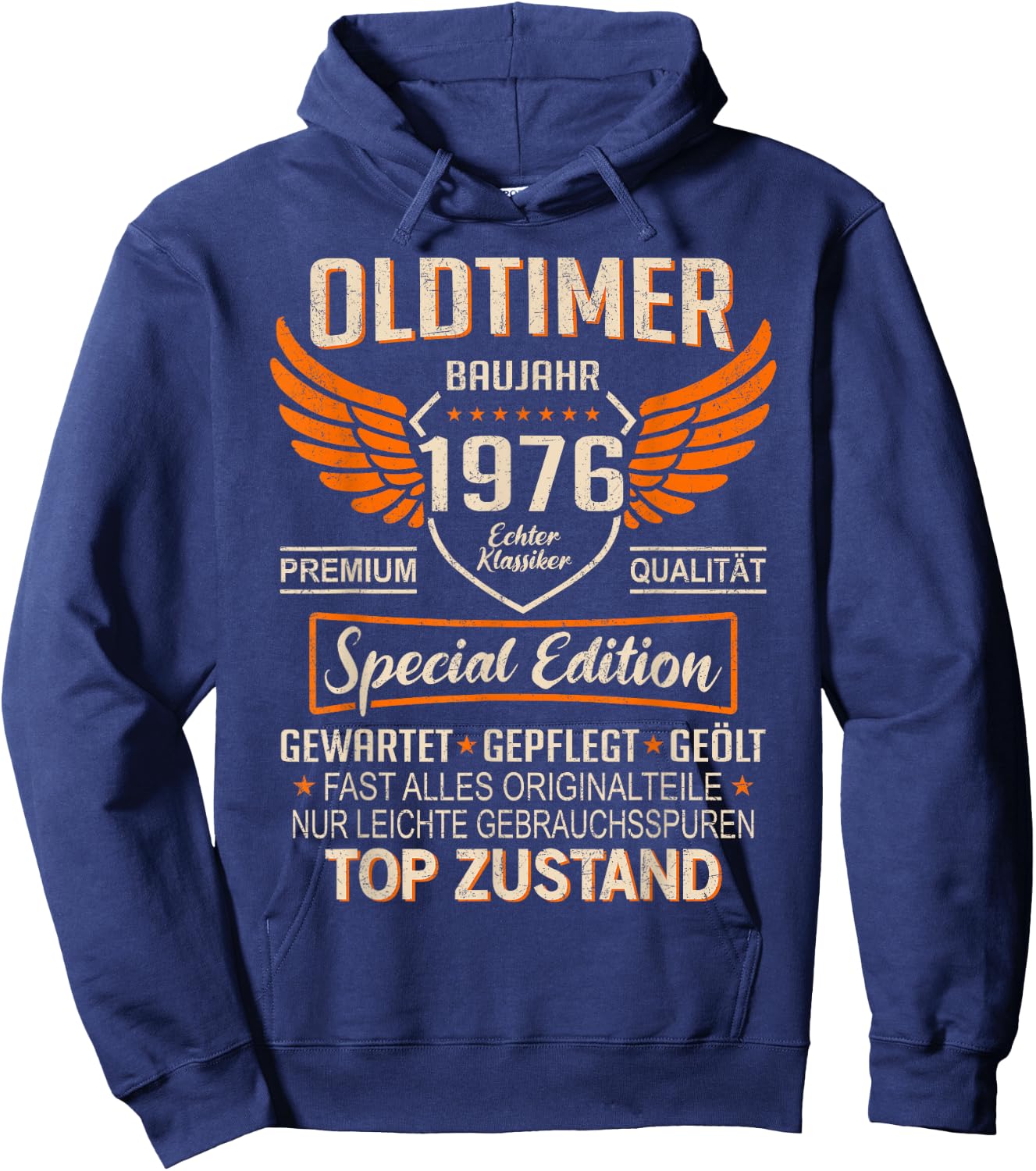 Oldtimer Year 1976 Born Vintage 1976 Birthday Hoodie - Hoodie | Navy