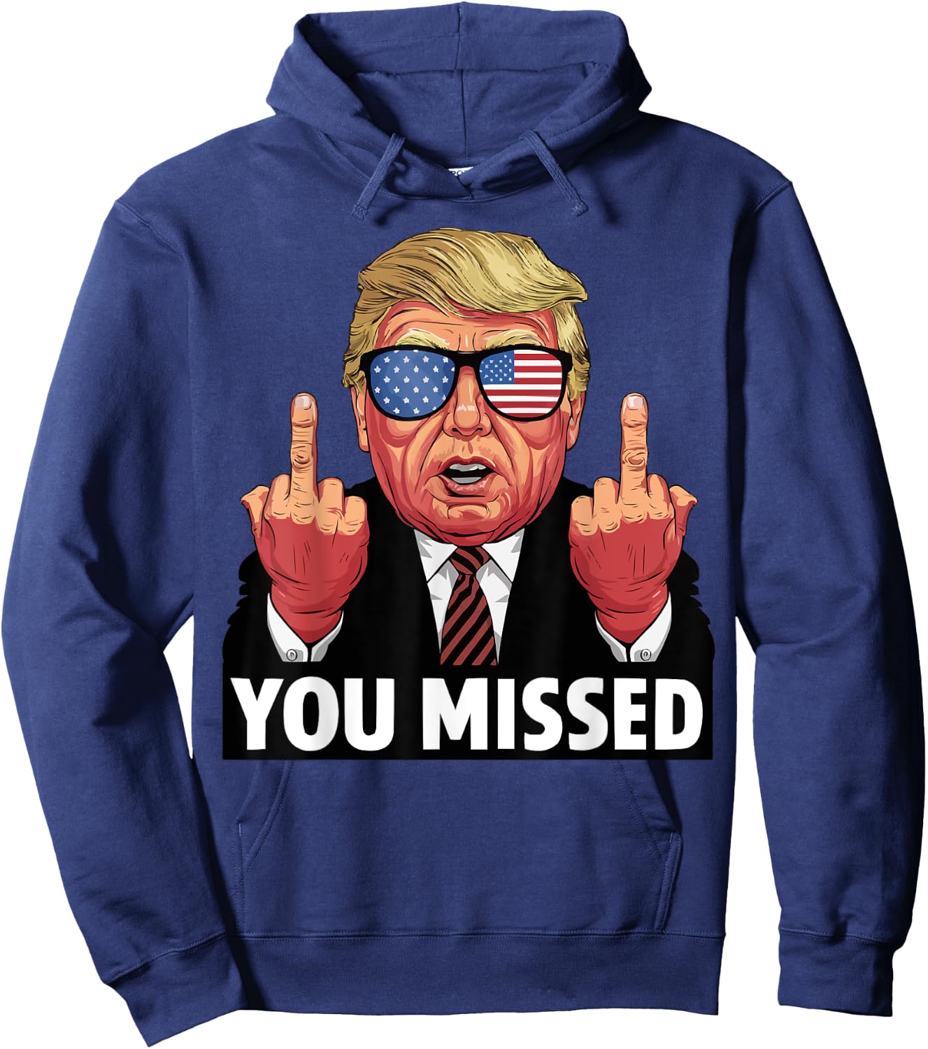 Shot Republican Pro Trump, President 2024 Hoodie - Hoodie | Navy