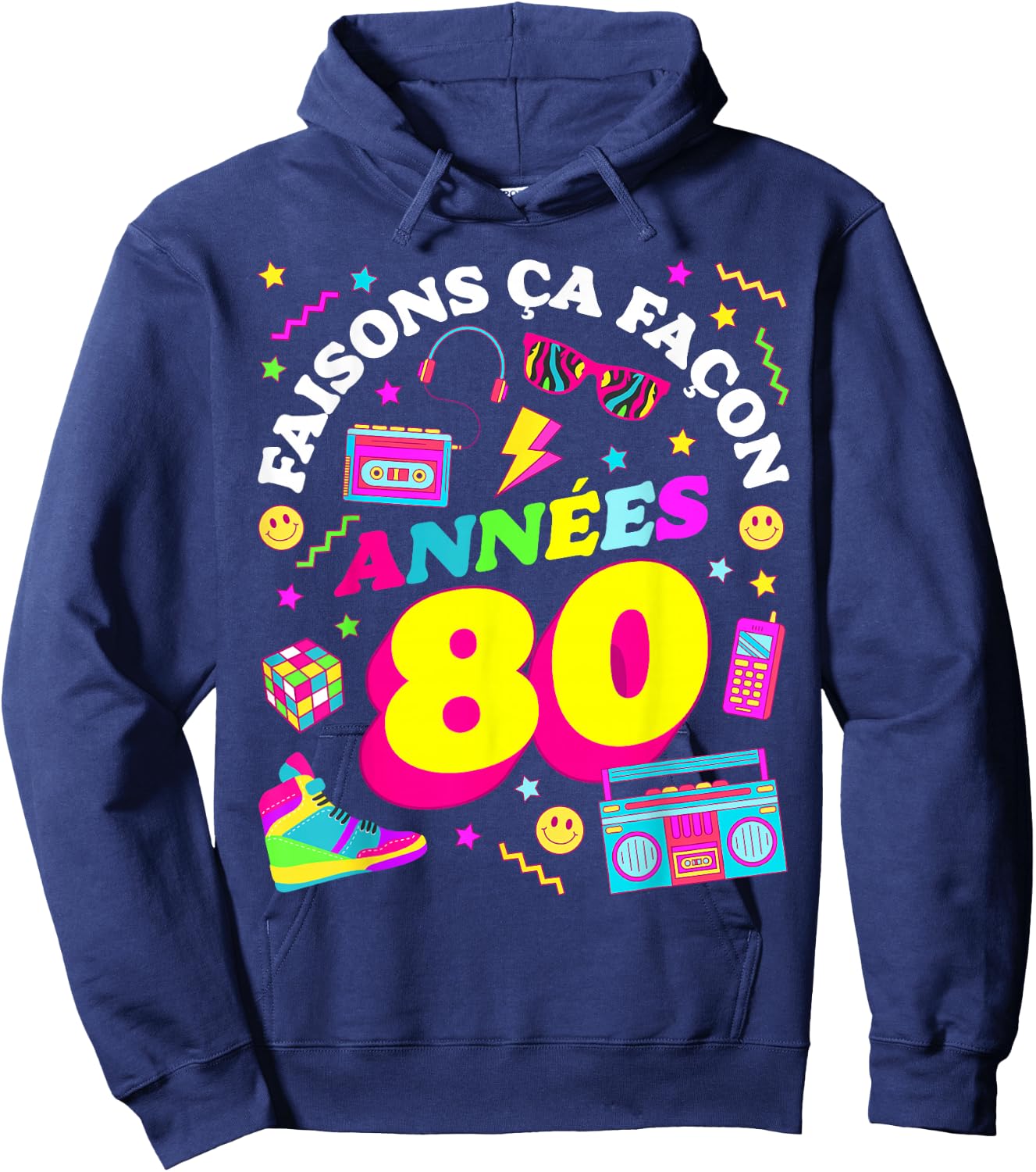 Party 80s Birthday Party 80s Retro Style Hoodie - Hoodie | Navy