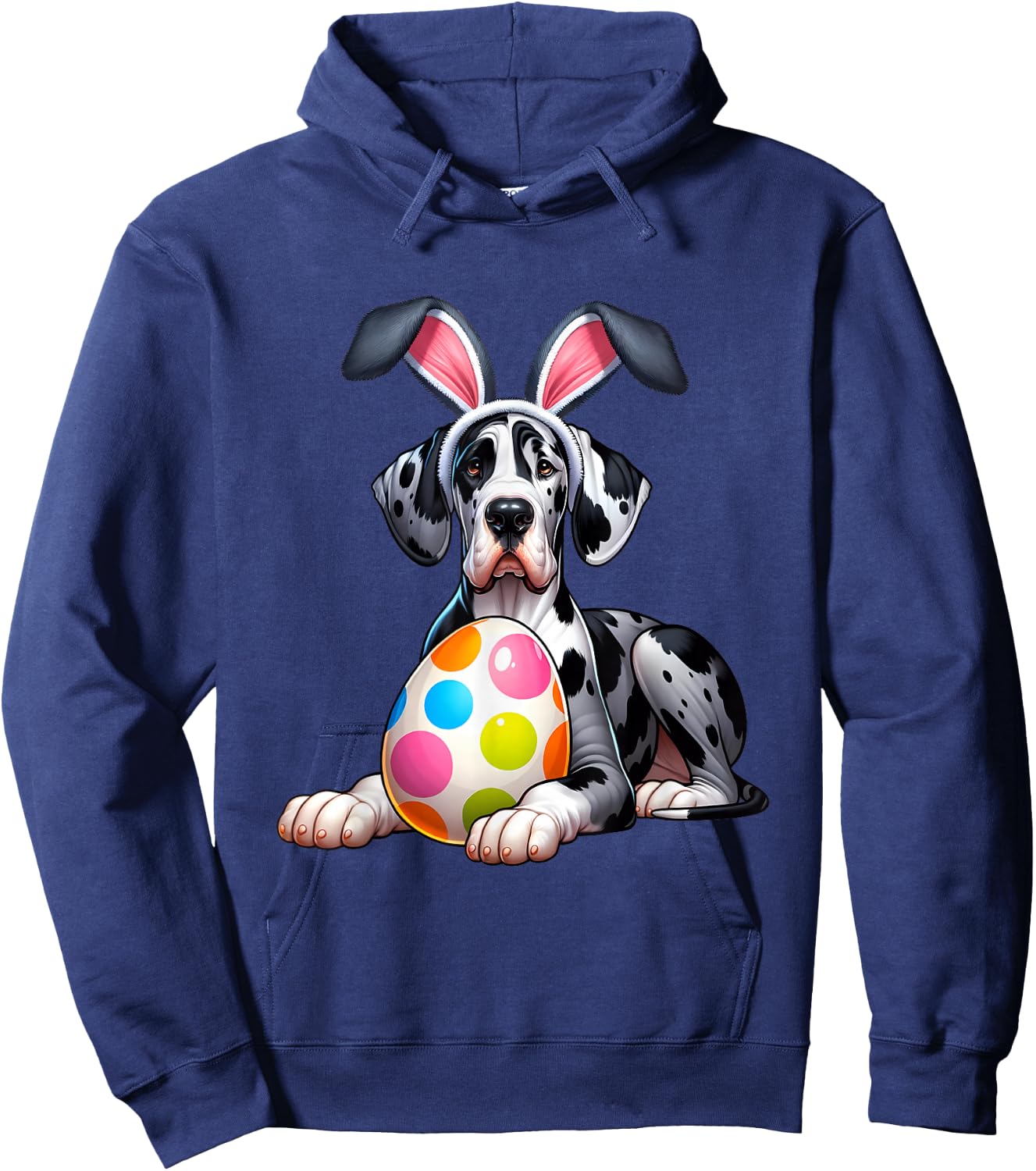 Great Dane Lovers Easter Egg Eggs Bunny Rabbits Men Women Hoodie - Hoodie | Navy