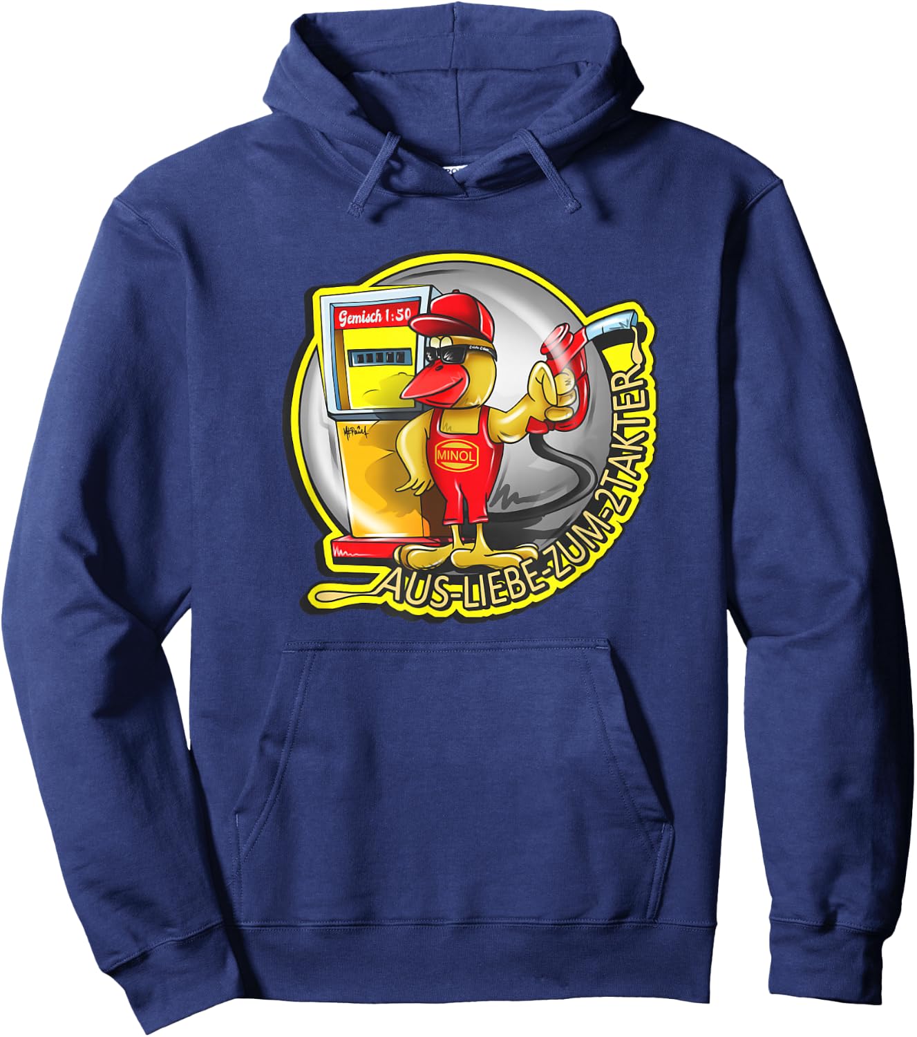 Minol Pirol - Tankwart aus Liebe zum Zweitakter Gemisch 1:50 Hoodie - Hoodie | Navy