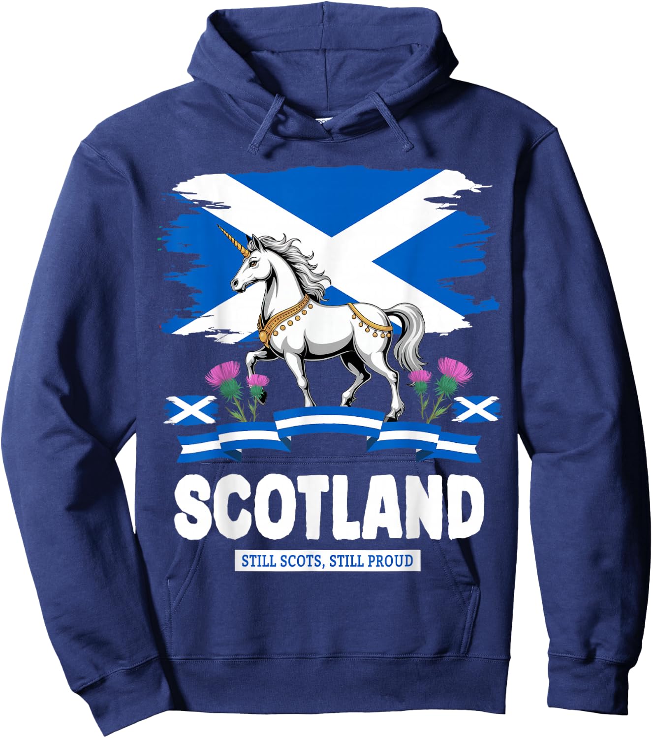 Scottish Unicorn Outfit Idea For Toddlers & Kids Scotland Hoodie - Hoodie | Navy