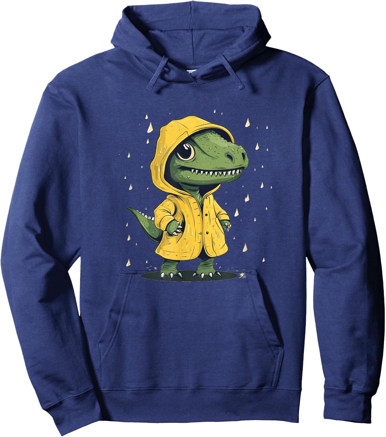 Hilarious Dino Raincoat Adventure Graphic for Boys and Girls Hoodie - Hoodie | Navy